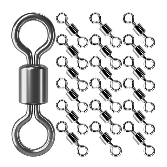 100Pcs Fishing Swivels Saltwater Freshwater Rolling Swivels Fishing Tackle Swivel Connectors