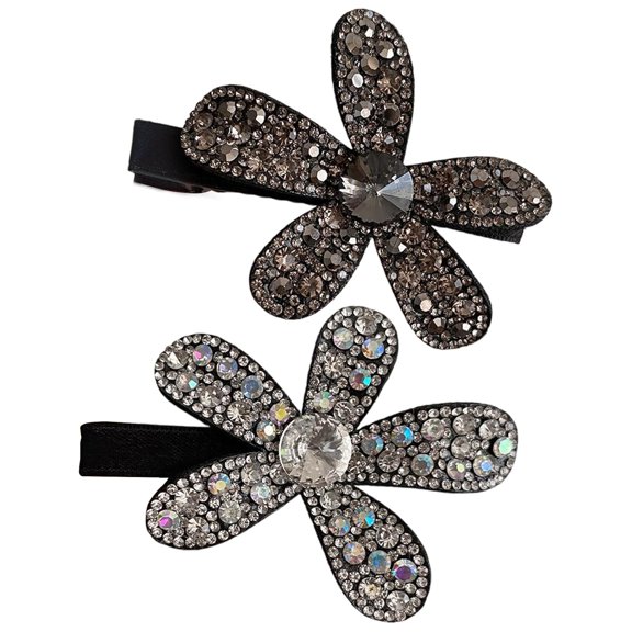 Flower Sparkling Rhinestone Hair Clip, Styling Crystal Flower Hair Pins, Elegant Barrettes Accessories for Wedding, Party, Everyday, Jewelry Gift for Women(2 pcs)