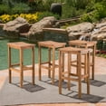 thumbnail image 3 of GDF Studio Pensacola Outdoor Acacia Wood 30 Inch Backless Barstools, Set of 4, Natural, 3 of 8