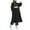 Black, variant on Elegant Women's Long Sleeve Button Down Abaya Casual Dress Dubai Fashion