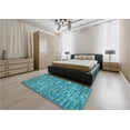 thumbnail image 4 of Ahgly Company Indoor Square Patterned Dark Cyan Green Area Rugs, 4' Square, 4 of 6