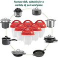 thumbnail image 5 of Silicone Egg Cooker, 6 pcs Boiled Eggs Silicone Poacher, Egg Cooker Egg Cooker Light Egg Cooker Egg Cup Food Grade Silica, 5 of 5