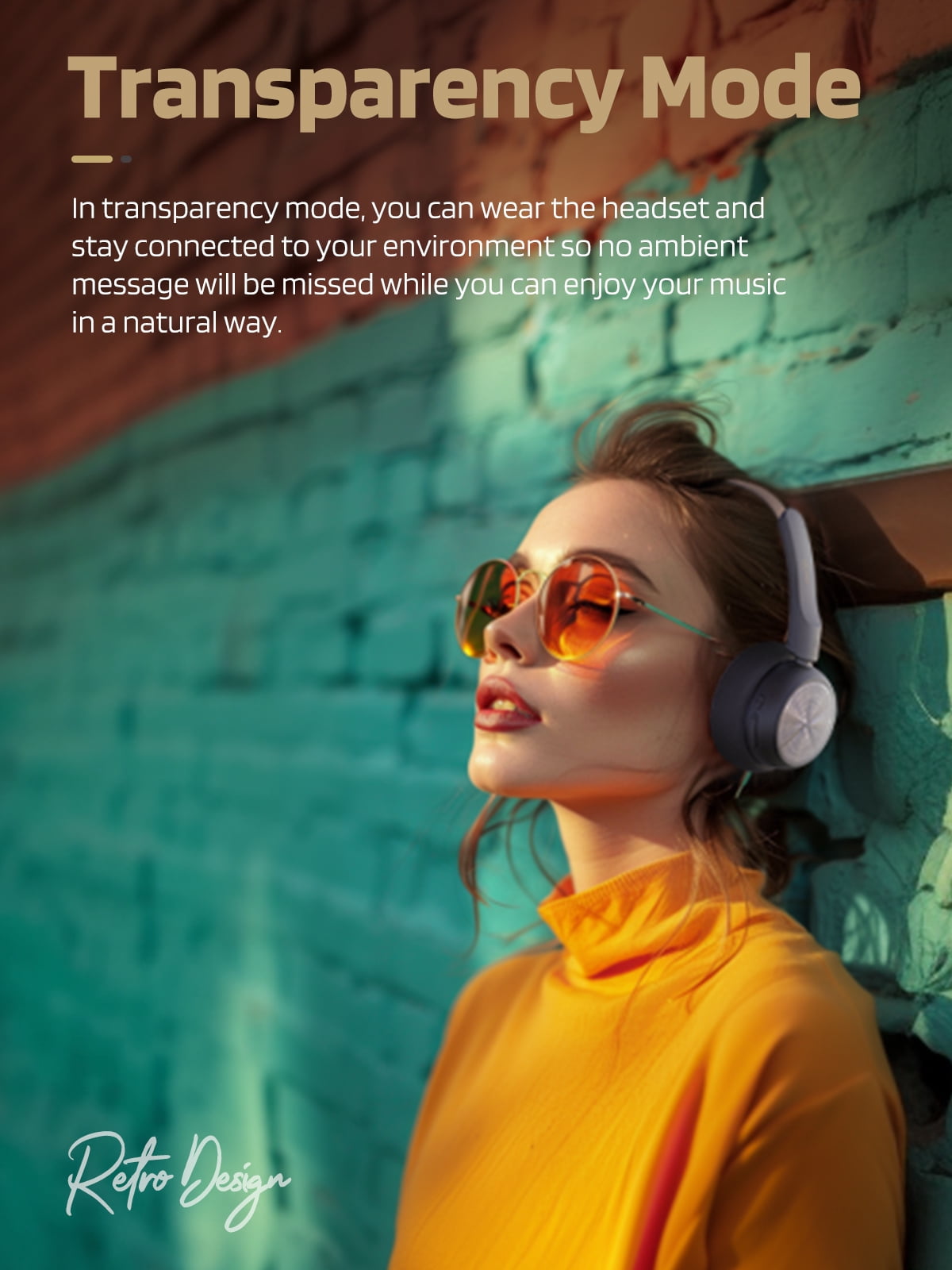 iKF R1 Wireless Retro Wireless Headphones Bluetooth 5.3 APP Custom Sound 60 Hours Playtime Game Mode Noise Isolation Built-in Microphone Throwback 80s 90s Design (Black Gold)