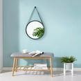 thumbnail image 2 of Round Wall Mirror- Circle 15 Inch Mirror Bamboo Frame with Adjustable Hanging Leather Strap for Bedroom Bathroom Living Room Entryway Vanity, 2 of 7