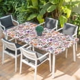 thumbnail image 2 of Watercolor Floral Table Cloths for 5 Foot Rectangle Tables, Spring Flowers Plants Modern Rustic Patio Waterproof Elastic Fitted Tablecloths, Washable Rectangular Table Cover for Camping, 2 of 8