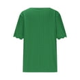 thumbnail image 6 of Otntypg Casual Button V Neck Plain T-Shirts for Women Lightweight Dressy Trim Short Sleeve Lace Crochet Eyelet Hollow out Tunic Tops Summer Outfit Clothes Green XXL, 6 of 7