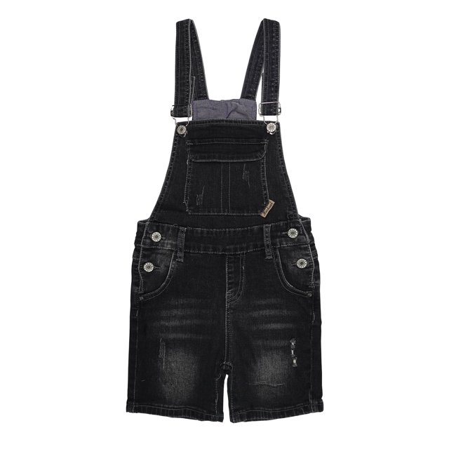 KIDSCOOL SPACE Girls Shorts,Little Girls Stretchy Denim Ripped Summer Shortalls,Deep Blue,7-8 Years