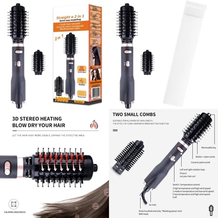 NZHSNG 2in1 Hot Air Brush Styler Dryer Rotary Hair Dryer Brush for Salon at 2-in-1 Rotating Hair Curlyer Comb