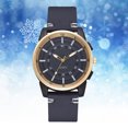 thumbnail image 2 of Reloj de pulsera de negocios con correa de cuero PU analógico de cuarzo elegante informal para hombre (azul), 2 of 3