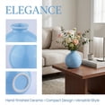 thumbnail image 2 of REGALWOVEN Small Ceramic Bud Vase, Short Round Flower Vase for Single Stem, Tiny Matte Decorative Vase for Shelf, Tiered Tray Blue 2.6"L x 2.6"W x 2.8"H, 2 of 6
