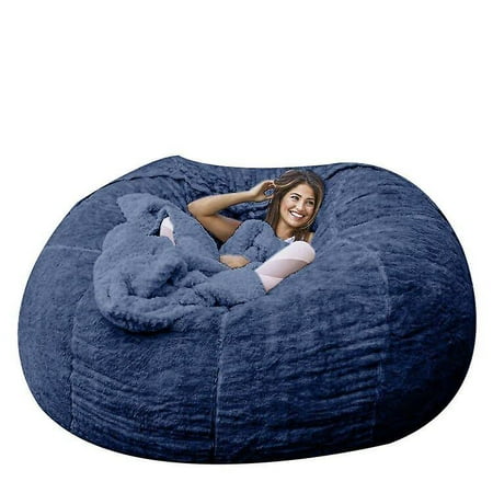 Big Round Soft Fluffy Bean Bag Lazy Sofa Bed Cover | Walmart Canada