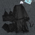 thumbnail image 2 of Ropa de dormir sexy para mujerconjunto de pijama con pantalón corto y top de encaje de seda (negro 2XL) Ndcxsfigh Para estrenar, 2 of 9