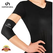 COPPER HEAL Elbow Compression Sleeve - Best Medical Recovery Elbow Brace Guaranteed with Highest Copper Infused Content - Support Stiff Sore Muscles and Joints Tendonitis Arm Tennis