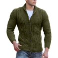 thumbnail image 3 of Mens Cable Knit Cardigan Sweater Shawl Collar Loose Fit Long Sleeve Casual Cardigans, 3 of 4