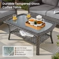 thumbnail image 6 of Vcatnet 7 Pieces Outdoor Conversation Set High Back Sectional All Weather Wicker Patio Furniture with Swivel Glider Chairs & Coffee Table, Dark Gray, 6 of 10