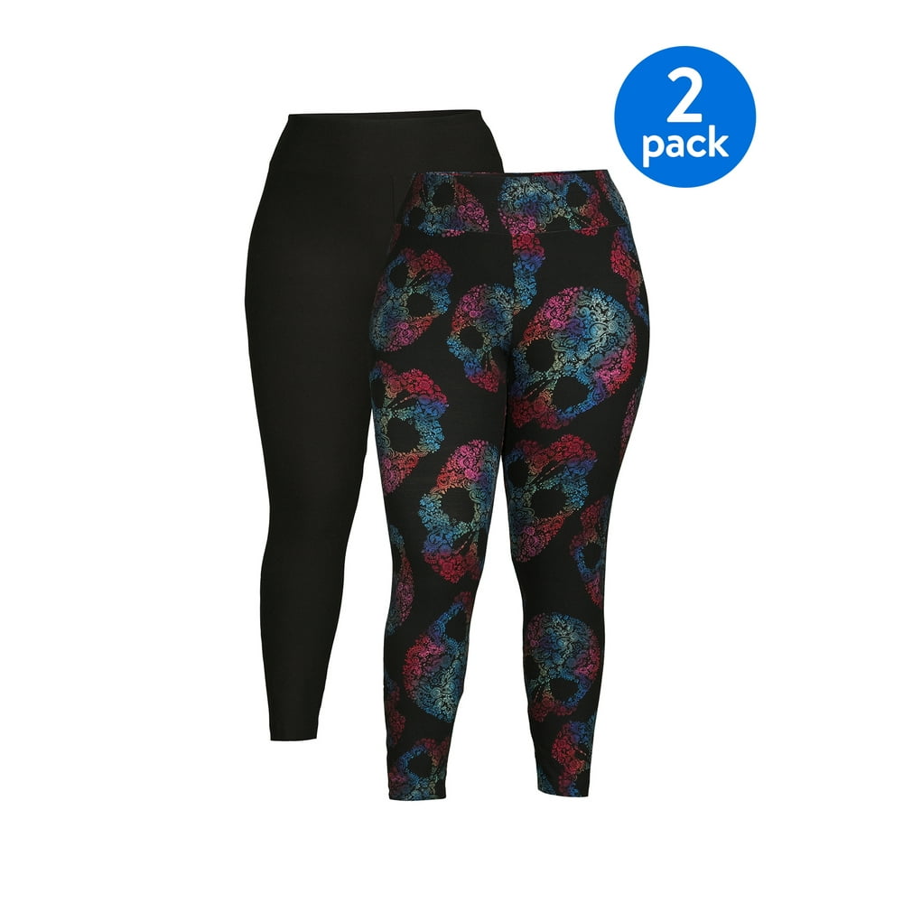 No Boundaries No Boundaries Juniors' Plus Size High Rise Printed Leggings, 2Pack Walmart