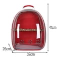 thumbnail image 4 of Mochila para mascotas RED-Parrot, viaje al aire libre, tela Oxford, jaula para pájaros transparente, transporte portátil cómodo, 4 of 5