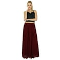 thumbnail image 1 of Bimba Women Long Maroon Maxi Skirt Tulip Style Georgette Boho Bottoms, 1 of 1