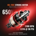 thumbnail image 3 of KFFKFF Air Compressor, 8 Gallon Tank, 1HP 2.2 CFM@90 PSI, Oil-Free, Max 120PSI, 80dB Quiet, Portable for Car Maintenance, Tire Filling, Painting, 3 of 9