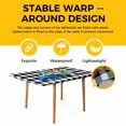 thumbnail image 4 of Christmas Blue Truck Table Cloths for 4 Foot Rectangle Tables, Xmas Tree Bow Rustic White Black Checkered Patio Waterproof Elastic Fitted Tablecloths, Washable Rectangular Table Cover for Camping, 4 of 8