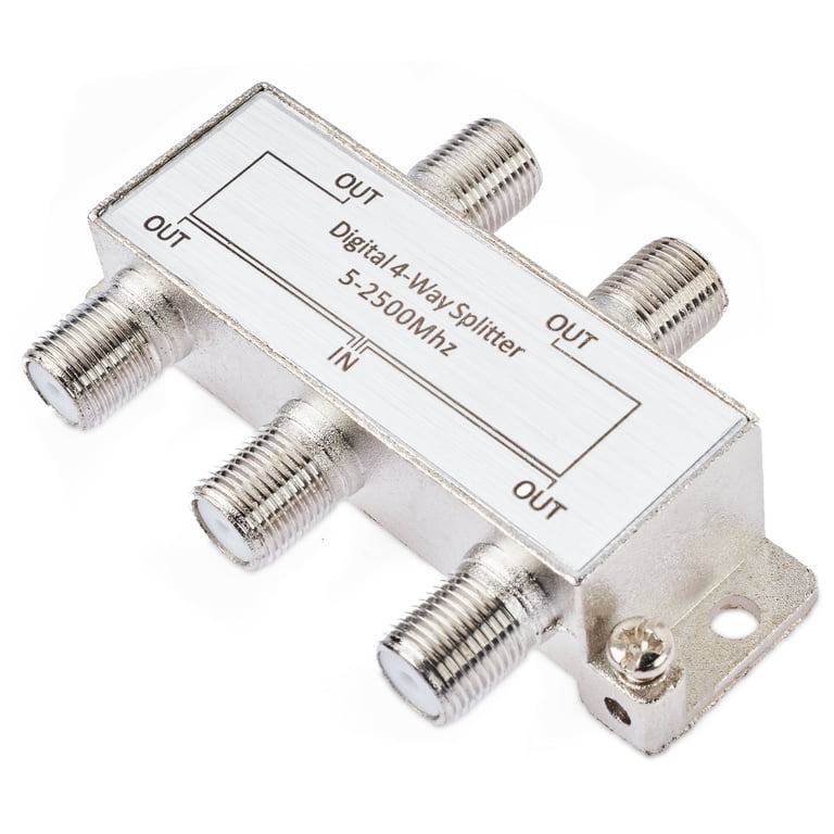 onn. 4-Way Digital Coax Cable Splitter photo 1