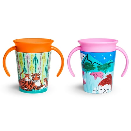 Munchkin Miracle 360&deg; WildLove Trainer Cup 6oz - 2pk - Tiger/Rhino