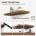 thumbnail image 4 of 24 Inch Floating Shelves, 12 Inch Deep Floating Shelves for Wall, Floating Shelf with Invisible Brackets, Deep Shelves for Bathroom, Bedroom, Living Room, 2 Pack, Walnut, 4 of 10