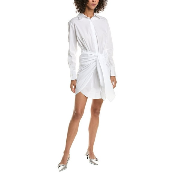 Derek Lam 10 Crosby womens Charlotte Tie Waist Shirtdress, 0, White