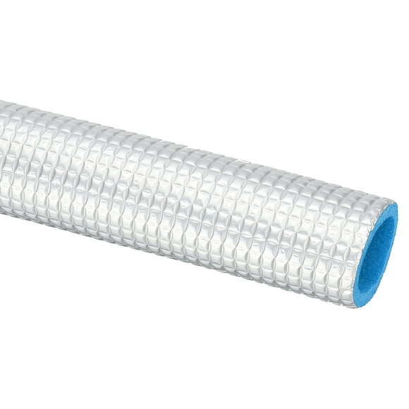 Unique Bargains 6.6Ft 1"ID 1-7/16"OD Insulation Foam Tube with Aluminum Foil,Silver Blue