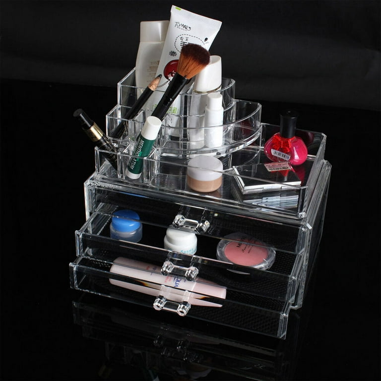 Makeup Organizer 3 Pieces Acrylic Cosmetic Storage Drawers and Jewelry –  TreeLen