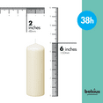 thumbnail image 2 of Bolsius Ivory Pillar Candles 2x6" Long Unscented 20 Pack for Wedding, Home, Party Decor, Dinner | 38 Hours Long Burning Smokeless and Dripless Candles, 2 of 5