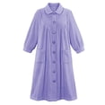 thumbnail image 2 of Forro polar de felpa Robe Collections Etc con botones en la parte delantera, color lavanda, 2 of 5