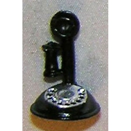 - Dollhouse Black Candlestick Telephone W/Dial