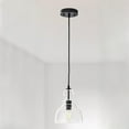 thumbnail image 3 of Better Homes & Gardens 56” Black Pendant Ceiling Light, Adjustable Cord Glass Shade, LED Bulb Included, 3 of 12