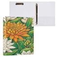 thumbnail image 3 of Elegance Flowers Pattern 12.4x10.6in PVC Round Ring Binder, D-Ring 3-Hole, Metal Clip, 200 Sheets, 3 of 10