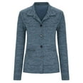 thumbnail image 4 of Cardigans pour Femmes - Manches Longues Tricotées Bouton Mode Automne 2023 Gris, 4 of 6