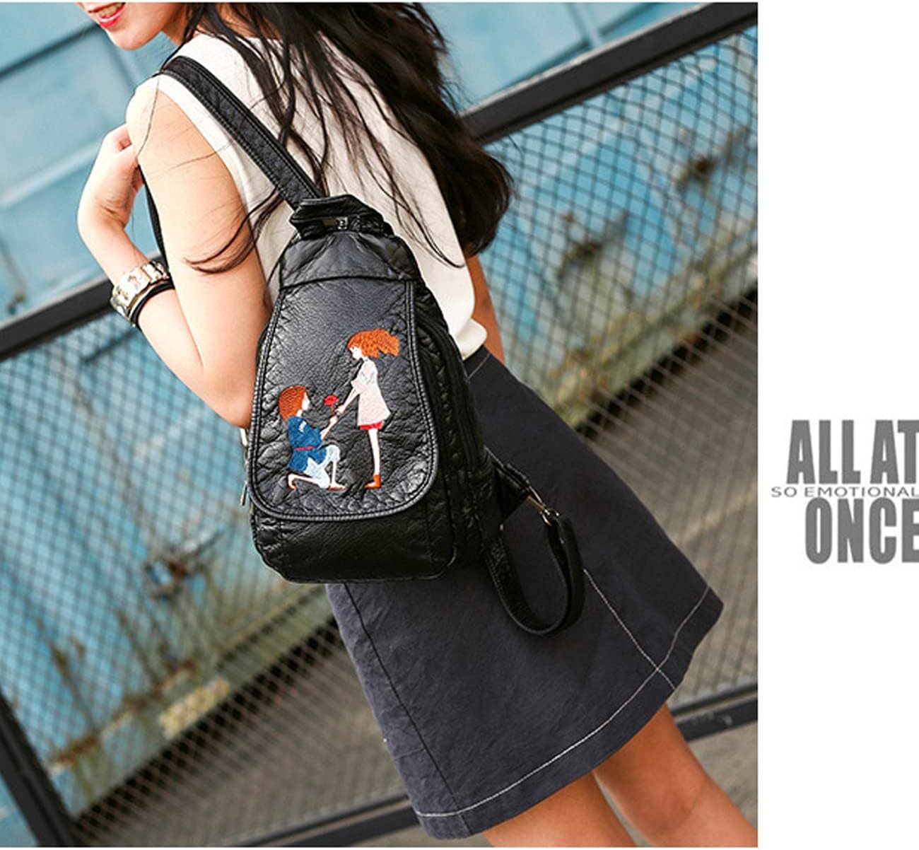 Small PU Leather Backpack Purse Waterproof Lightweight Travel Daypack Mini Backpack for Women Light Weight Small Waterproof  main image 3