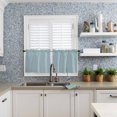 thumbnail image 5 of Haze Blue Half Window Curtains 24 Inches Long, Farmhouse Burlap Solid Blue Color Modern Linen Texture Window Treatment Curtain Drapes, Short Curtains Tiers for Kitchen Over Sink, 27.5"x24", 2 Panels, 5 of 7