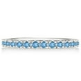 thumbnail image 3 of Blue Topaz Eternity Stackable Ring Band 14K White Gold (0.75ct), 3 of 4
