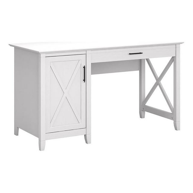 Atlin Designs Bureau d'Ordinateur Contemporain en Bois avec Rangement, Blanc