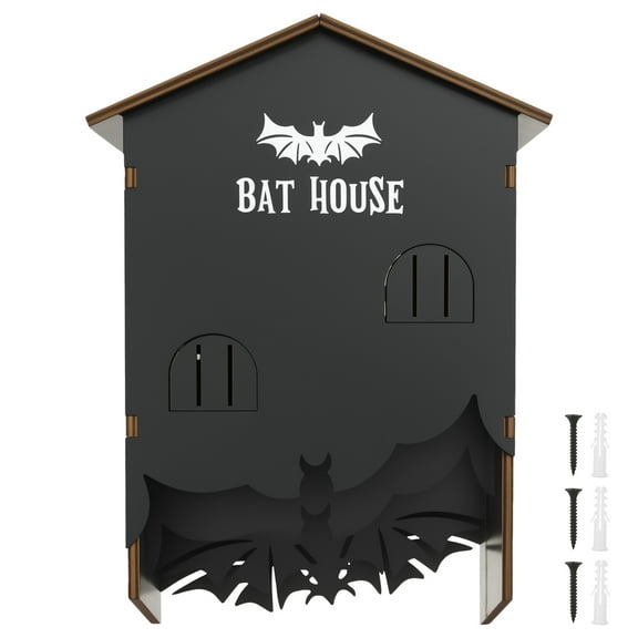 LINFANG Wall Mount Castle Bat House Enduring Easy to Install Bat House Large Capacity Decorative Creepy Crawly Box for Outside Gargen Yard