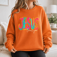 thumbnail image 3 of Christian Shirt, Jesus Loves You Sweatshirt, Colorful Faith Hoodie, Inspirational Christian T-Shirt, Easter Gift for Women and Men, 3 of 9