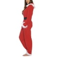 thumbnail image 2 of KelaJuan Couple's Christmas Long Jumpsuit Solid Color Long Sleeve Hooded Romper with Belt, 2 of 6