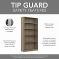 thumbnail image 3 of Universal Tall 5 Shelf Bookcase in Ash Gray (Set of 2) - Engineered Wood, 3 of 8