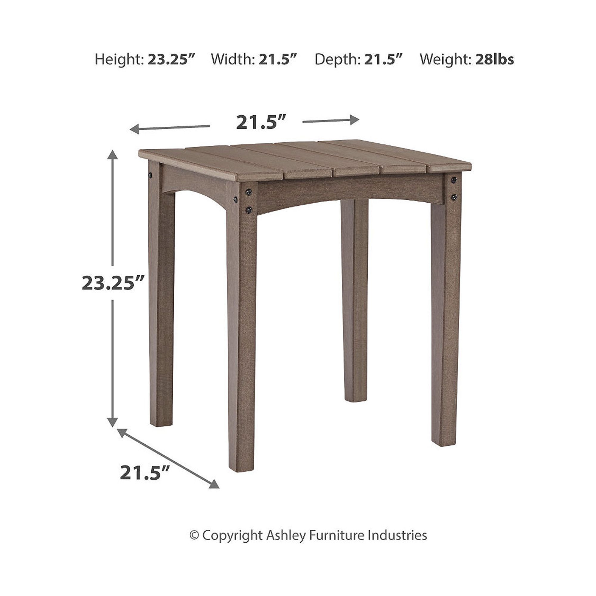Signature Design by Ashley Casual Emmeline Outdoor HDPE Patio End Table, Brown - image 5 of 5