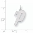 thumbnail image 2 of 925 Sterling Dainty Lettre P Initiale Nom Monogramme Collier Pendentif Pendentif, 2 of 6