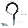 thumbnail image 2 of 50pcs Cup Hooks 3/4 Inch Vinyl Coated Screw-in Ceiling Wall Thread Hooks Great for Indoor Outdoor Hanger Black, 2 of 7