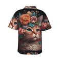 thumbnail image 3 of Daiia Flower Crown Cat Hawaiian Shirt for Men Gentle Cotton Regular Short Sleeve Casual-Small, 3 of 9