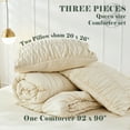 thumbnail image 3 of Bonlino Bedding Comforter Set Queen Bed - 3 Pieces Farmhouse Ruched Comforter Queen Size Bed Set Boho Shabby Chic Bedding for Bedroom, Fluffy Ruffle Comforter with 2 Pillow Shams (Wheat, Queen), 3 of 7