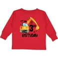 thumbnail image 3 of Inktastic Construction Truck It's My 3rd Birthday Boys or Girls Long Sleeve Toddler T-Shirt, 3 of 5